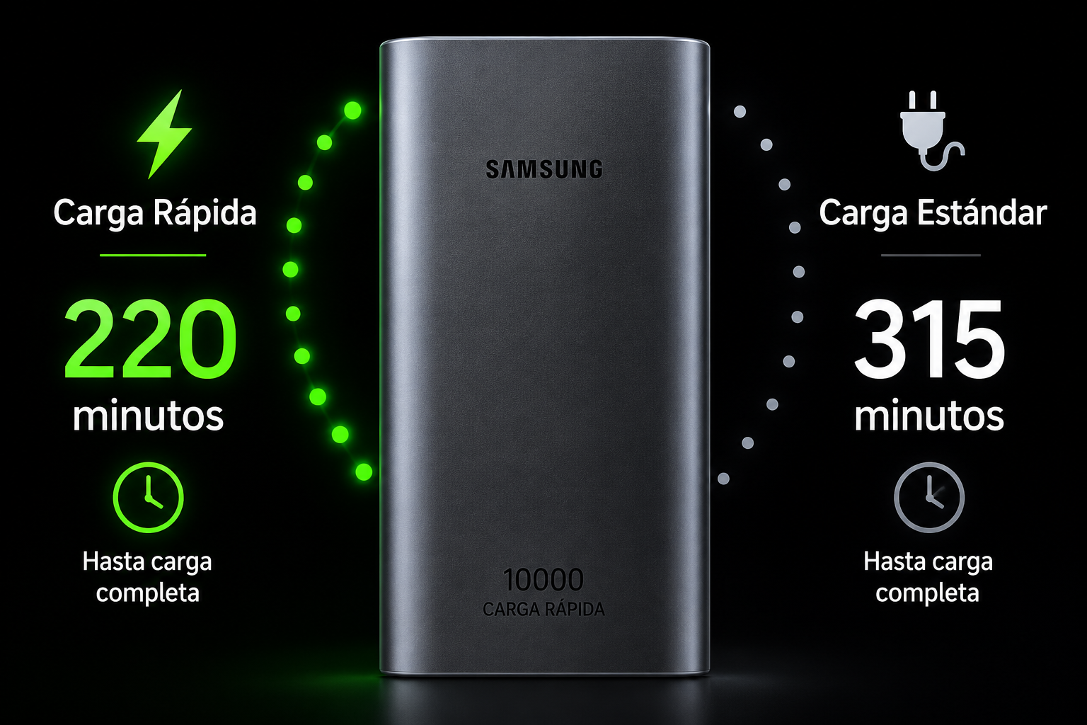 Bateria portatil Samsung 10000 mAh (Carga Inalambrica)