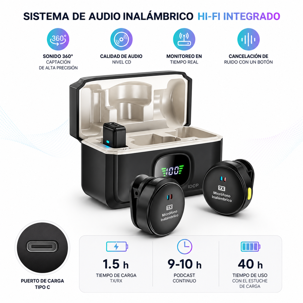 Micrófono Lavalier Inalámbrico