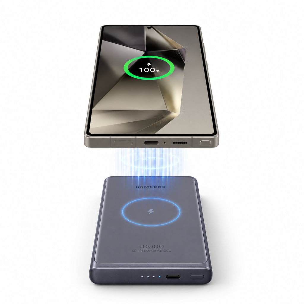 Batería Portátil Samsung 10000 mAh con Carga Inalámbrica