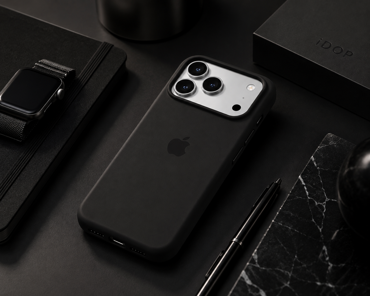 Funda Premium iDop para iPhone 17 Pro y 17 Pro Max |  Negro Intenso