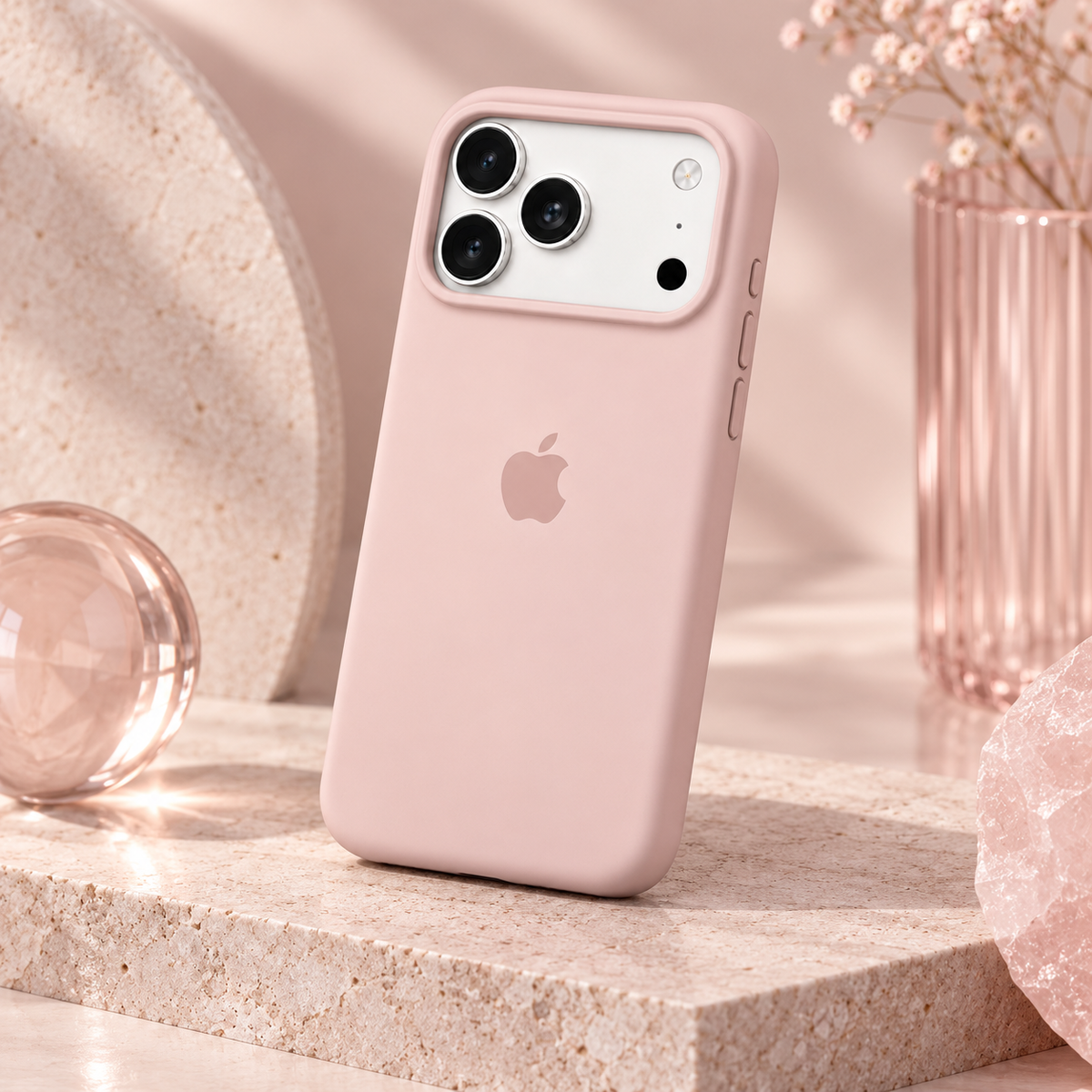 Funda Premium iDop para iPhone 18 Pro y 18 Pro Max | Rosa Perla
